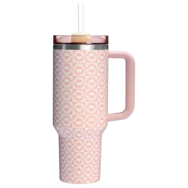 Stainless Steel Straw Tumbler with Handle – Leak-Proof & Insulated